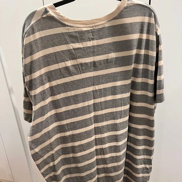 Nautica Gray and Cream Striped Short Sleeve Tee - Picture 2 of 4